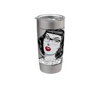 Underestimate Me That'll Be Fun Vintage Pop Art Girl Cita Vaso térmico de acero inoxidable de doble pared