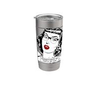 Underestimate Me That'll Be Fun Vintage Pop Art Girl Cita Vaso térmico de acero inoxidable de doble pared
