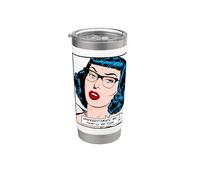 Underestimate Me That'll Be Fun Vintage Pop Art Girl Cita Vaso térmico de acero inoxidable de doble pared