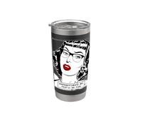 Underestimate Me That'll Be Fun Vintage Pop Art Girl Cita Vaso térmico de acero inoxidable de doble pared