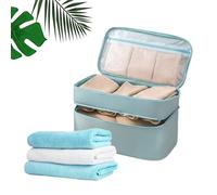 Undergarment Bag For Travel - Polyester Cubic | Lingerie Bag, Underwear Storage Organizer | Double-Layer Packing Organizer For Travel Bedroom Storage Underwear Bra Shoes Boots Japanese Style