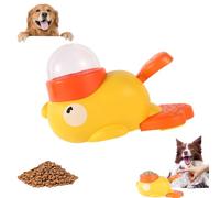Underpawsco Treat Toy, Duck Treat Dispenser, Underpawsco for Dogs, 2 in 1 Interactive Pet Feeder, Dog Treat Toy Dispenser with Button, with Adjustable Outlets, Non-Slip Base, for 3-50 Kg Dogs (1pc)