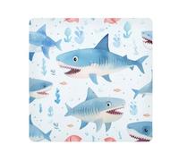 Undersea Sharks - Paño autoadhesivo mágico para cámara de lentes, protector de lentes, bolsa de maquillaje, 13.8 x 13.8 pulgadas, multicolor, 17.7x17.7in, moderno