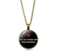 Undertale gamer toy Just Be Who You Are Colorfu Corazón Foto Colgantes de Cristal Cadena Collar Mujeres Moda Undertale Joyería