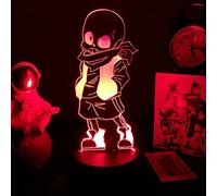 Undertale Luz de noche LED 3D ilusión Anime Figura lámpara Control remoto USB 7 colores luces LED con interruptor táctil lámpara de decoración del dormitorio para niños niños niños niñas regalo