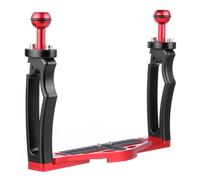 Underwater Camera Mount Tray - Waterproof Camera Bracket For Tripod - Dual-Handle Adjustable Video Light Stabilizer Tray For Çamera Housing, Handle Grip Ţray F́or Action Ćamera