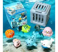 Underwater Dive Rescue Toys - Diving Pool Toys,Diving Cages Toy with Animals Floating,Dive Treasure Hunt Water Play for Swim Training, Beach Lake Bath Summer Party Gift for 3-12 Year Old Boys Girls