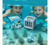 Underwater Dive Rescue Toys,Pool Diving Toys with Storage Fish Box & Floating Animals,Colorful Animal Pool Sinkies Sinkies Swimming Training Game,Fun Summer Swimming Training Game for Boys and Girls