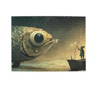 Underwater Fish Have Big Eyes - Rompecabezas de madera de 500 piezas para adultos, rompecabezas desafiante para juegos de tamaño de juego de 15 x 20.4 pulgadas