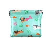 Underwater Pets - Bolso de piel sintética para cambio, práctico estuche para tarjetas, organizador de dinero para mujer y niña