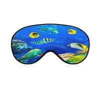 Underwater Sealife Fishes Sleeping Mask con correa ajustable Soft Eye Cover Blackout Blindfold para viajes Relax Nap