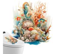 Underwater Toilet Lid Decals - Waterproof Wall Stickers, Easy Apply Adhesive Design for Home, School, Hotel, or Mall Bathrooms, Decorative and Fun Bathroom Accessories