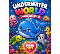 Underwater World Coloring Book for Toddlers Super Cute Ocean Animals and Sea Creatures: Cute and Easy Ocean Animals, Sea Creatures and Underwater Coloring Pages for Kids