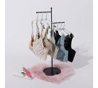 Underwear Display stand, Handbag and scarf accessories Merchandise display, Adjustable Metal portable clothes rack, Suitable for retail stores and home use(Black)