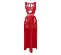 Underwear Lingerie Women's Dress Breasts Cushion Bandage Bra Sleepwear Nightgowns Silk, Black, XXL(Red,L)
