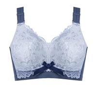 Underwear Women Thin Adjustable Pair Breast Anti-Sag 200 Pounds Large Size Gathering No Underwire Bra Big Chest Small(38,Sky-Blue,Color 03)