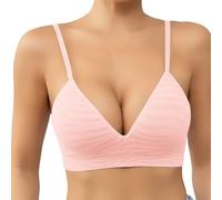 Underwired Bra with Optimal Support for Seamless Feel Unlined Deep Cups Ideal for Everyday Wear e.g. as a T-Shirt, Pink, 40C(Light Purple,40C)