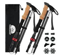 UnderwoodAggregator Bastones de Trekking de Fibra de Carbono - Paquete de 2, Bastones de Senderismo Ligeros y Ajustables para Hombres y Mujeres, Bastones Plegables con Cierre Rápido