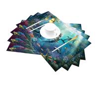 Underworld - Juego de 4 manteles individuales lavables de PVC, antideslizantes, resistentes al calor, para cocina, restaurante, mesa de comedor, 45,7 x 30,5 cm