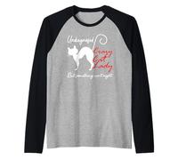 Undiagnosed But Something Aint Right Funny Crazy Cat Lady Camiseta Manga Raglan