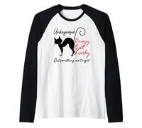Undiagnosed But Something Ain't Right Funny Crazy Cat Lady Camiseta Manga Raglan