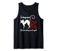 Undiagnosed But Something Aint Right Funny Crazy Cat Lady Camiseta sin Mangas