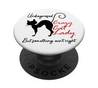 Undiagnosed But Something Ain't Right Funny Crazy Cat Lady PopSockets PopGrip Adhesivo