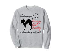 Undiagnosed But Something Ain't Right Funny Crazy Cat Lady Sudadera
