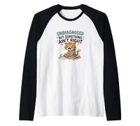 Undiagnosed But Something Ain't Right Grumpy Funny Cat Camiseta Manga Raglan