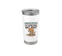 Undiagnosed But Something Ain't Right Grumpy Funny Cat Vaso térmico de acero inoxidable de doble pared