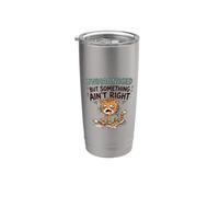 Undiagnosed But Something Ain't Right Grumpy Funny Cat Vaso térmico de acero inoxidable de doble pared