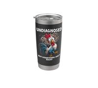 Undiagnosed But Something Aint Right Women Funny Chicken Mom Vaso térmico de acero inoxidable de doble pared