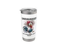 Undiagnosed But Something Aint Right Women Funny Chicken Mom Vaso térmico de acero inoxidable de doble pared