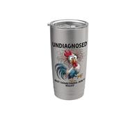 Undiagnosed But Something Aint Right Women Funny Chicken Mom Vaso térmico de acero inoxidable de doble pared