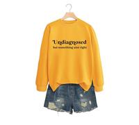 Undiagnosed But Something Women's Long Sleeve Pullover Sweatshirt, Crewneck Graphic Print Tops for Casual Style