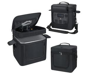 Undomip Bolsa de transporte compatible con ECOFLOW River 2 Pro, bolsa de almacenamiento de energía con correa de hombro ajustable, cubierta suave para generador con cremallera lateral, 28 x 27 x 23 cm