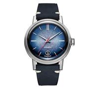 Undone Enamel Automático Acero Azul Sunray Fecha Cuero Zafiro Reloj Hombre