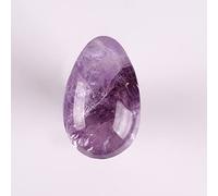 Undrill Crystal Massage Egg 3Pcs / Set Natural Rose Quartz Amethyst Yoni Ball Kegel Exercise, 30x20 Amatista