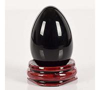 Undrilled natural black obsidian Yoni Egg Pelvic Kegel Exercise-45X30 MM