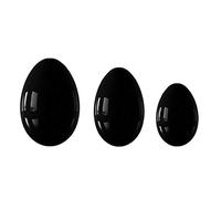 Undrilled Rose Quartz Yoni Egg Set Natural Crystal Jade Massager Stone Kegel Exercise-black