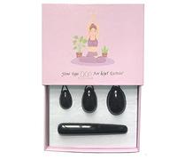 Undrilled Rose Quartz Yoni Egg Set Tiger Eye Jade Eggs Obsidian Kegel Exercise -Black_Obsidian