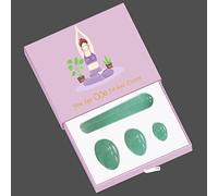 Undrilled Yoni Egg Set with Box Women Kegel Exerciser Jade Eggs Vaginal Muscle Massage Yoni Wand, Aventurine