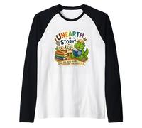 Unearth a Story Summer Library Reading 2026 Dinosaur Prize Camiseta Manga Raglan