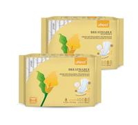 uNeat Almohadillas femeninas ultrafinas transpirables con alas para mujer, tecnología neutralizadora de olores, sin perfume, gran absorción, almohadillas nocturnas (extralargas, 8 unidades/paquete,