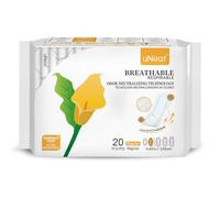 uNeat Regular with Wings - Toallas sanitarias ultrafinas para mujeres y adolescentes, sin perfume, eliminan el olor, absorción regular, almohadillas de día (regular, 20 unidades)