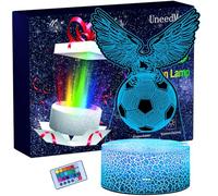 UneedMe Regalo Para Futbol Niños，3D LED Lampara Futbol，Lampara Futbol Niño ，Regalo Niño 6 7 8 9 10+ Años，Cambio De 16 Colores，Regalo De Cumpleaños Para Niños, DecoracióN De Habitaones