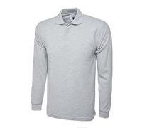 Un lothing - Camiseta de polo de manga larga para hombre, de 250 g/m2 - Gris - Medium