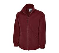 Uneek UC604 - Chaqueta clásica de forro polar con cremallera completa para hombre, Granate, X-Large