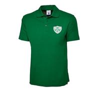 Un lothing Polo bordado de rugby de Irlanda | Escudo irlandés retro | Unisex verde Kelly | Regalo para fanáticos de las Seis Naciones | XS a 7XL, Verde Kelly, XXL