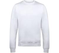 Uneek, Sudadera clásica lisa de cuello redondo, 300 g, Blanco, M